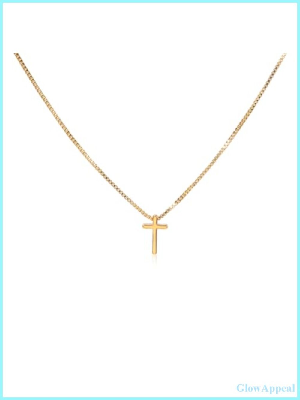 Dainty 14K Gold Plated Cross Necklace for Women - Non Tarnish Waterproof Faith